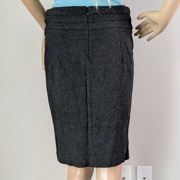 CAbi Miranda Gray Pencil Skirt Womens Size 4 Paneled Charcoal Back-Zip Stretch - Picture 3 of 16
